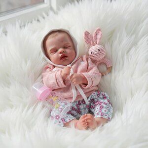 18 Inch Reborn Baby Doll Girl Sleping Realistic Newborn Soft Cloth Body Toy Gift